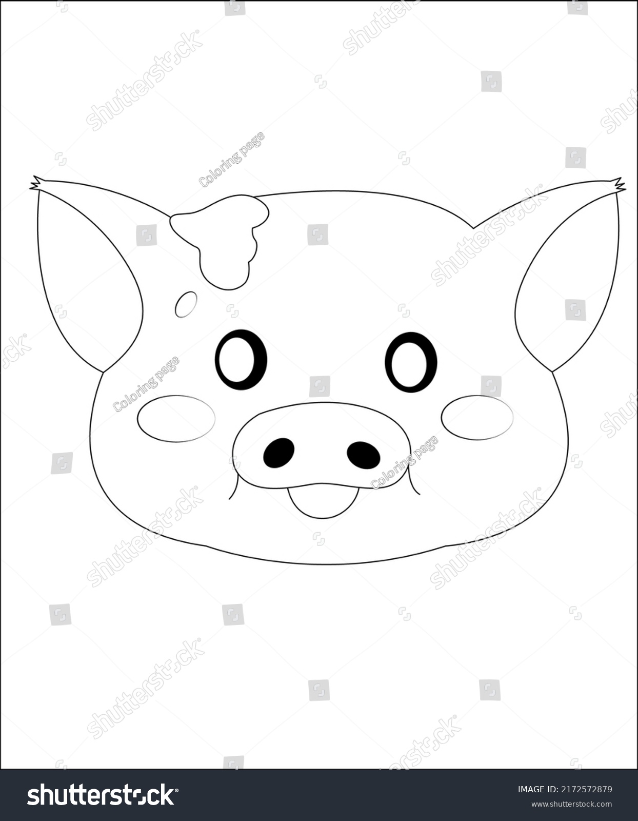 whimsical simple pig coloring pages printable jpg