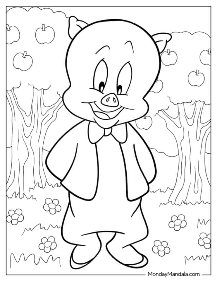 amazing porky pig coloring pages printable jpg