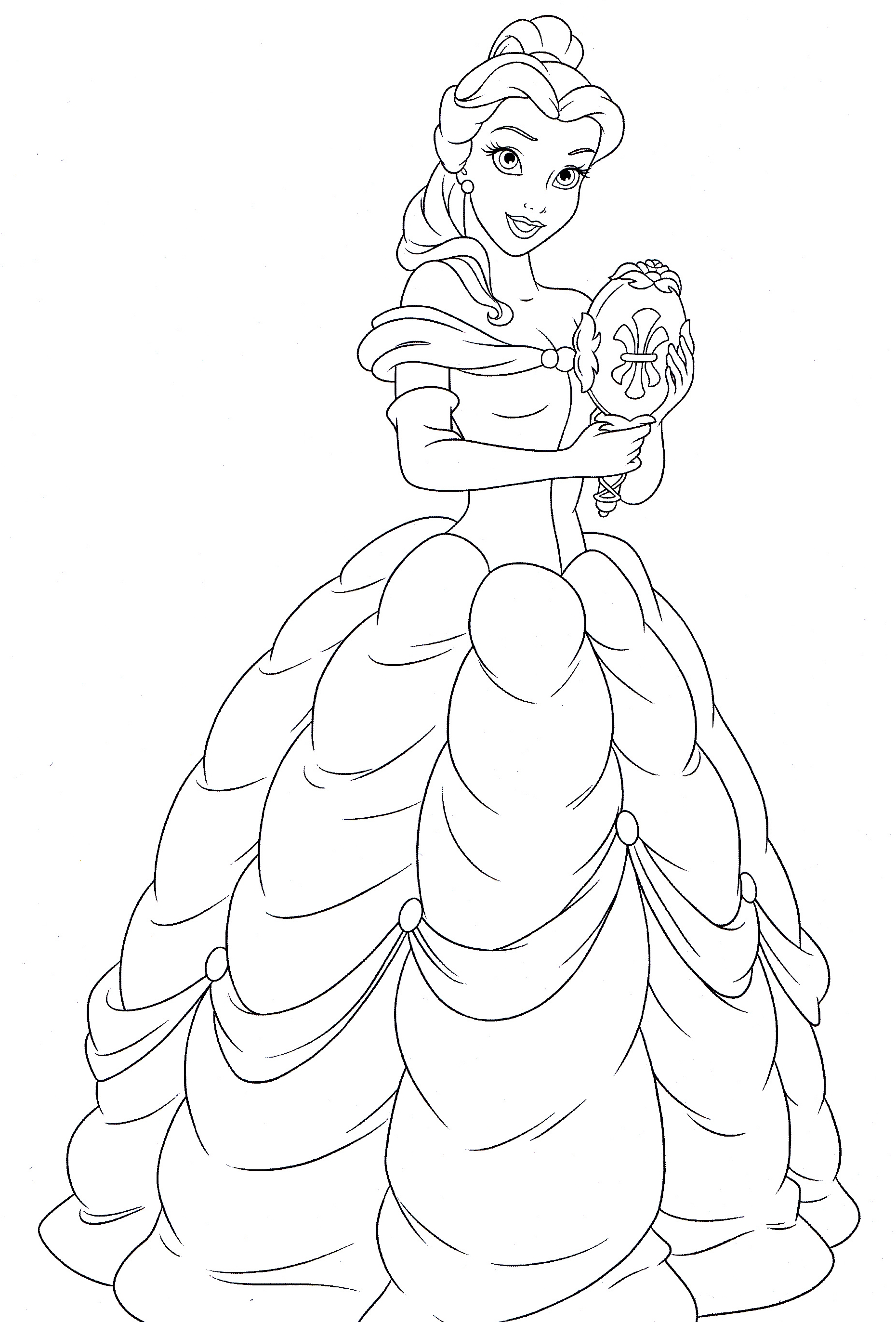 cheerful all princesses coloring pages printable jpg