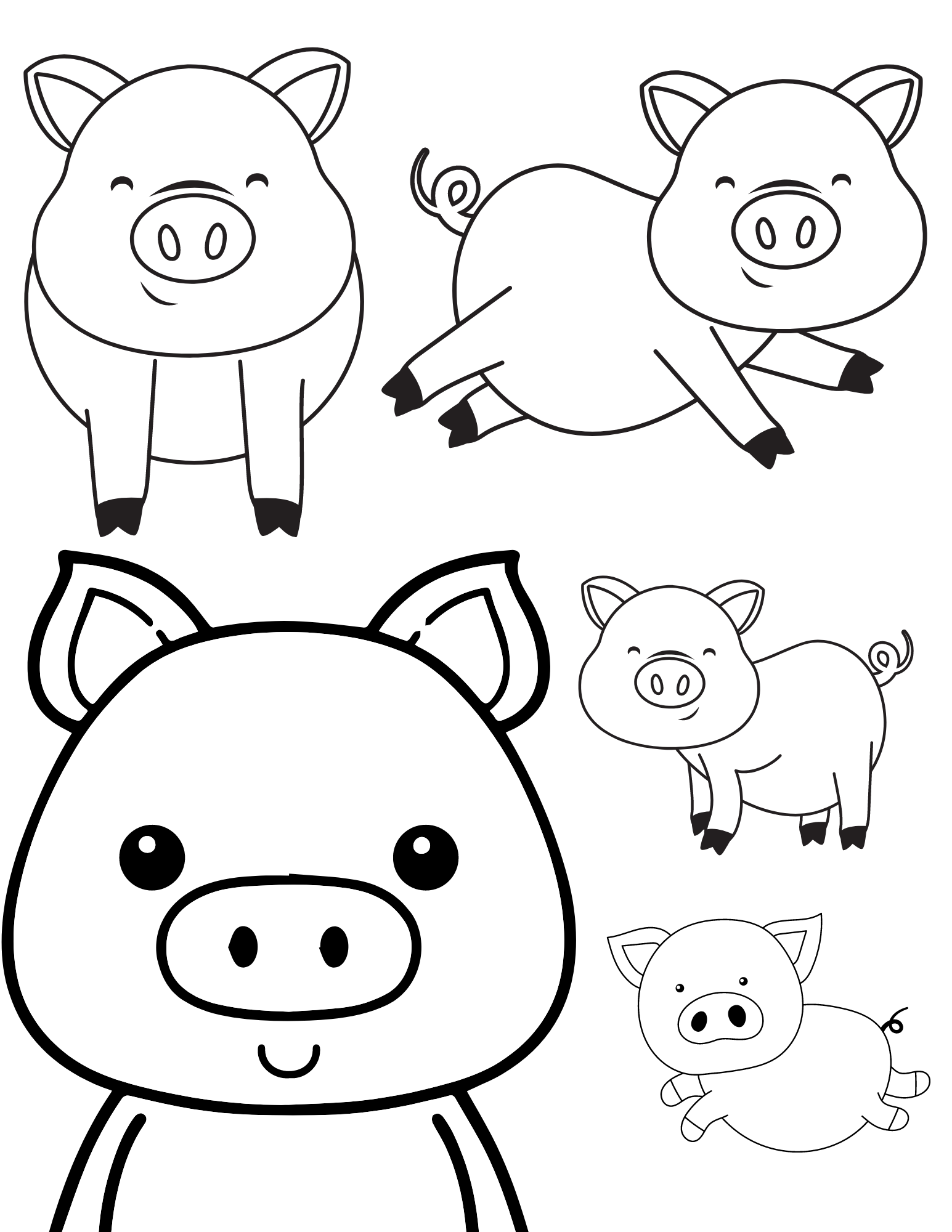 relaxing simple pig coloring pages printable jpg