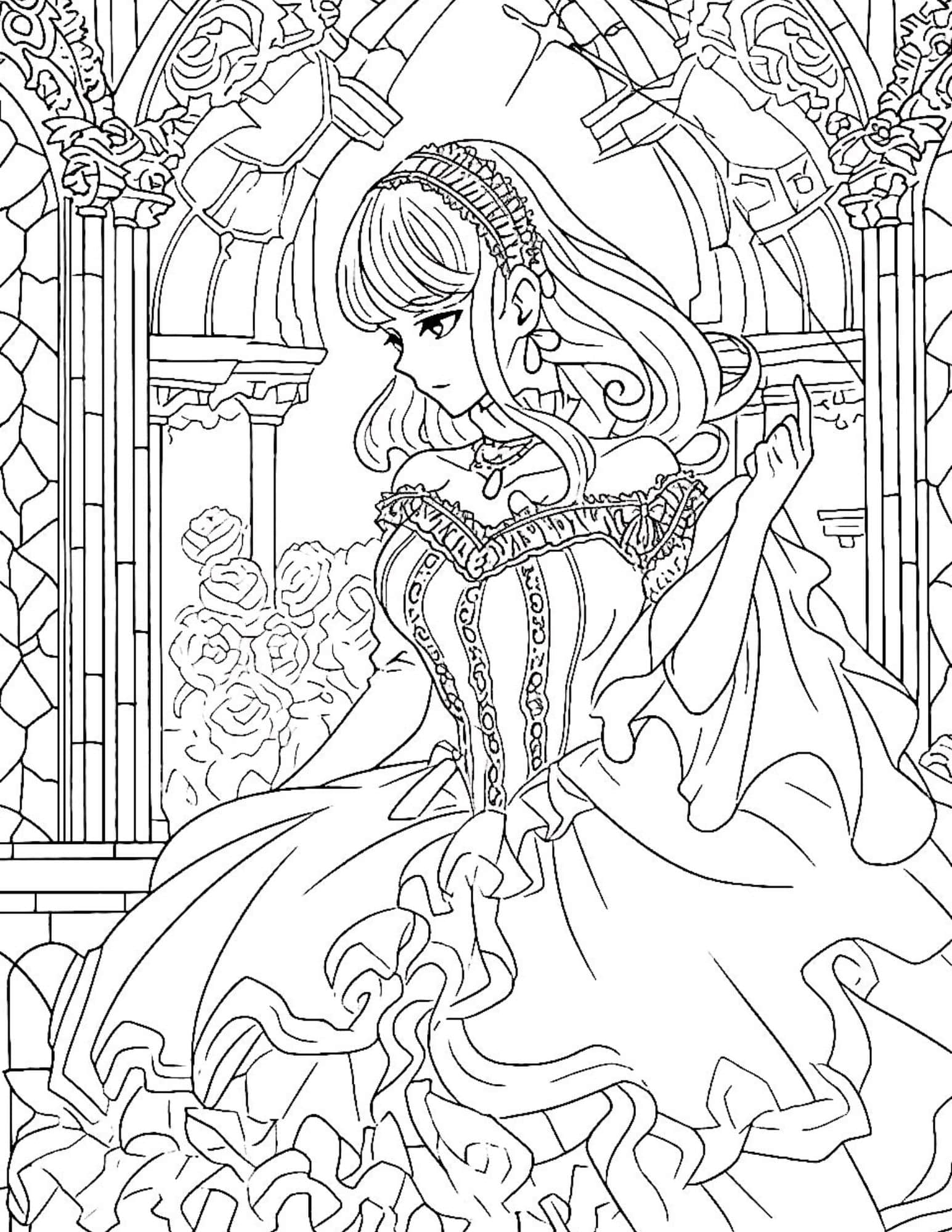 aesthetic all princesses coloring pages printable jpg