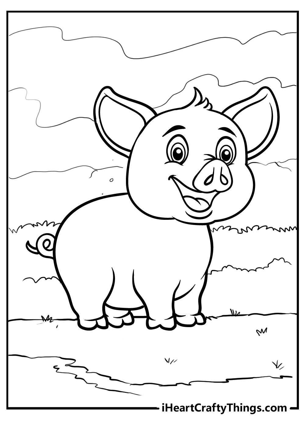 cute cartoon pig coloring pages printable jpg