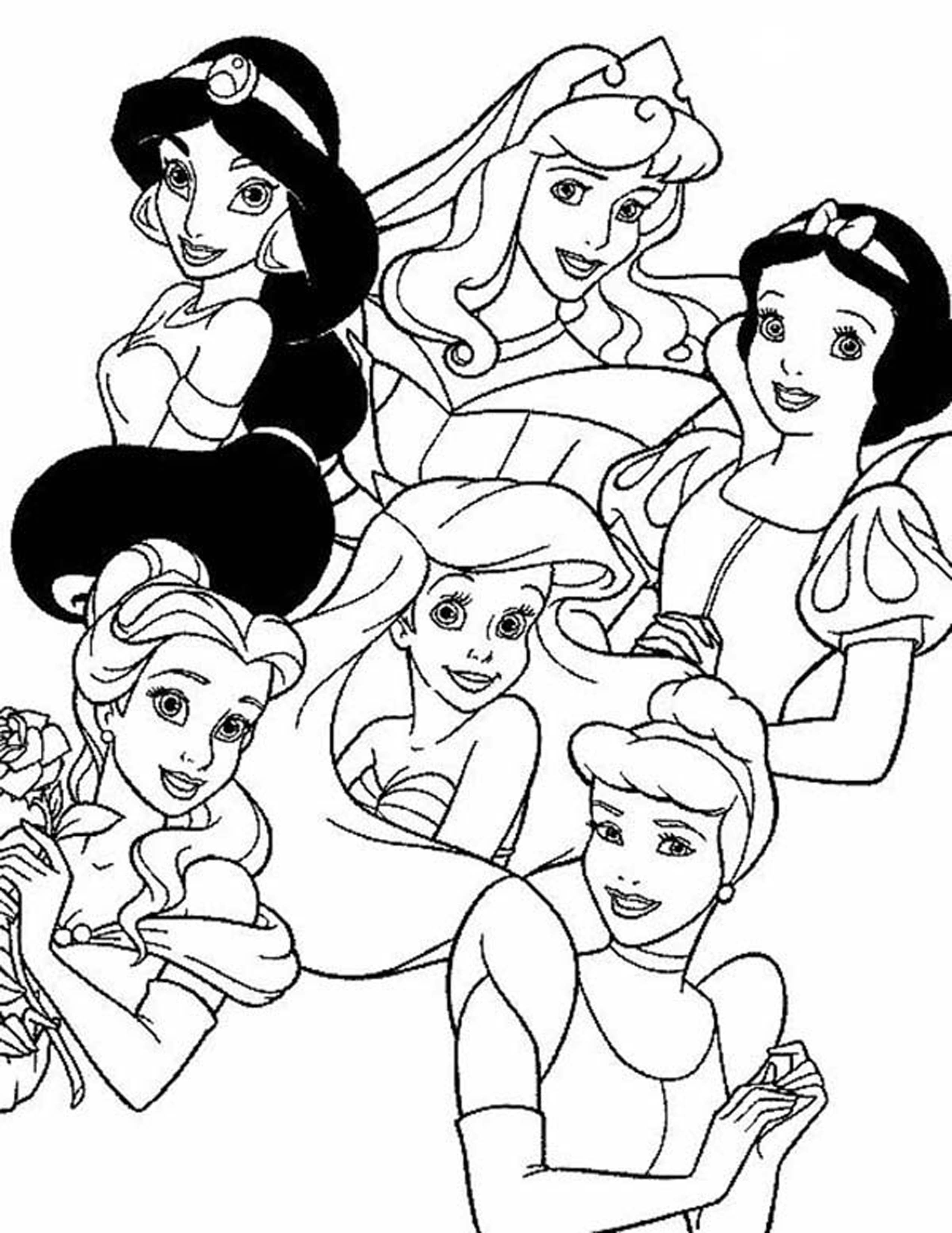 free princess drawing for coloring printable jpg