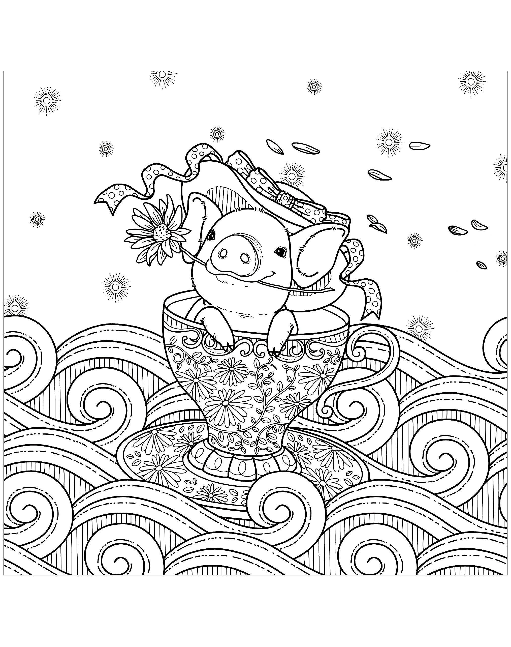 funtastic pig coloring pictures printable jpg