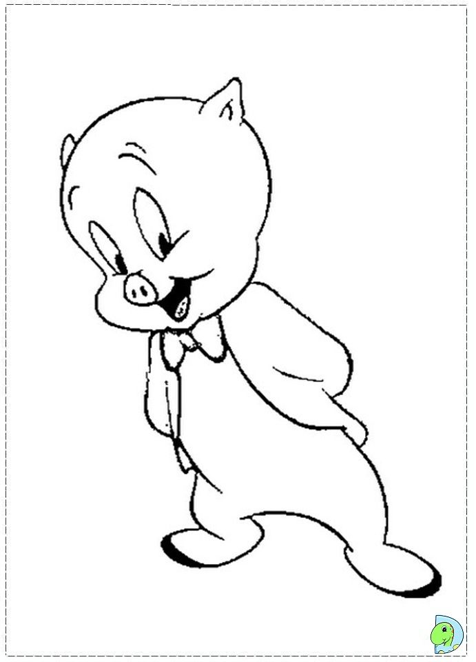 simple porky pig coloring pages printable jpg