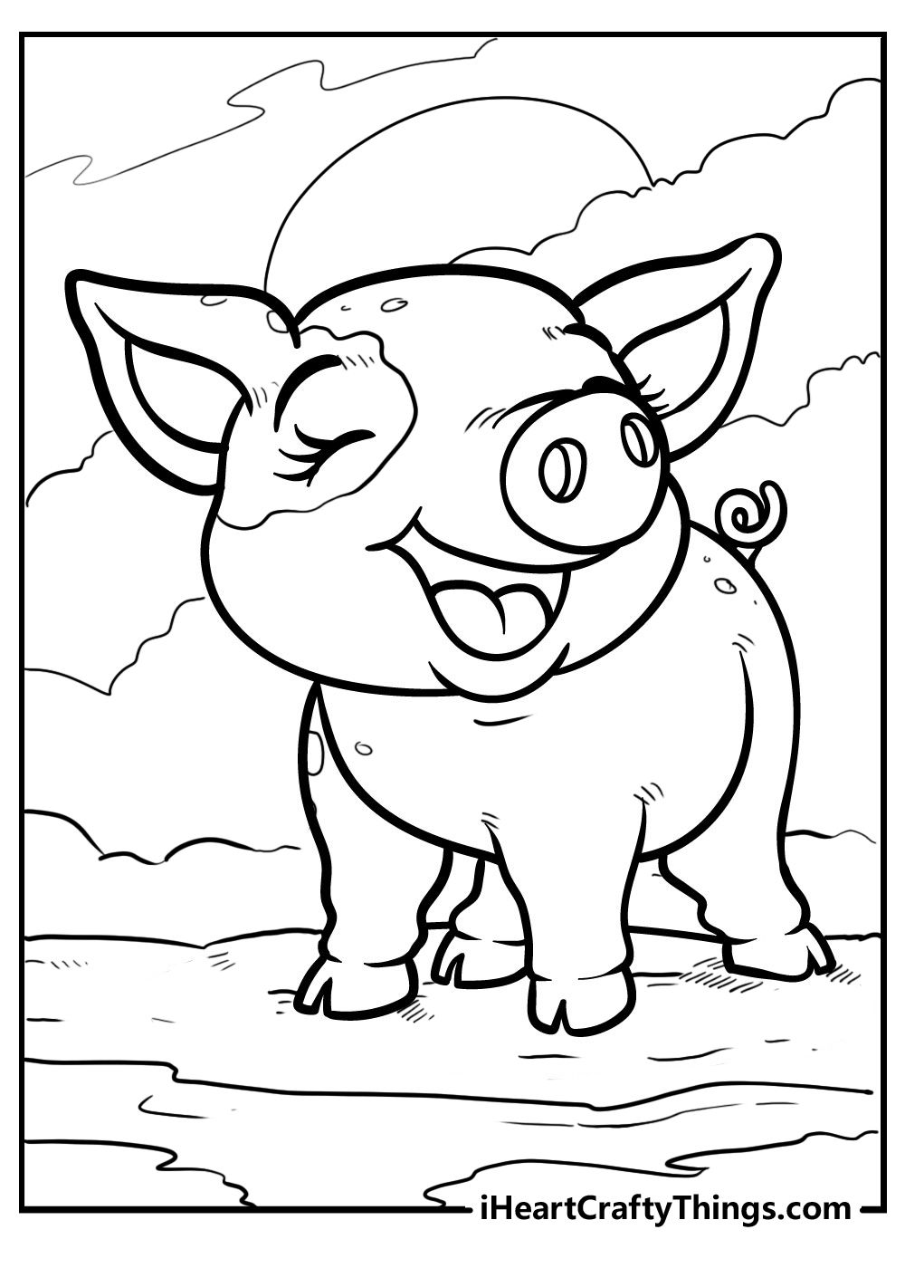 realistic cartoon pig coloring pages printable jpg