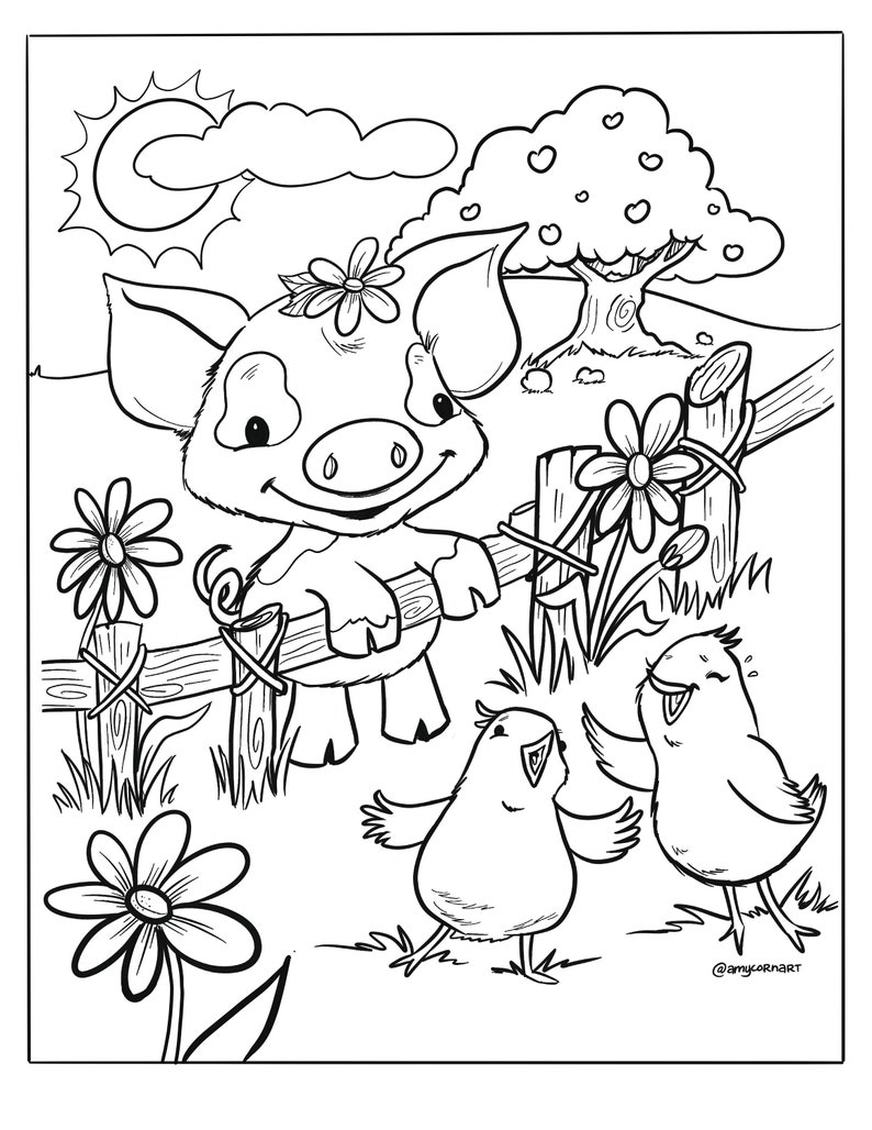 aesthetic piglet coloring sheets printable jpg