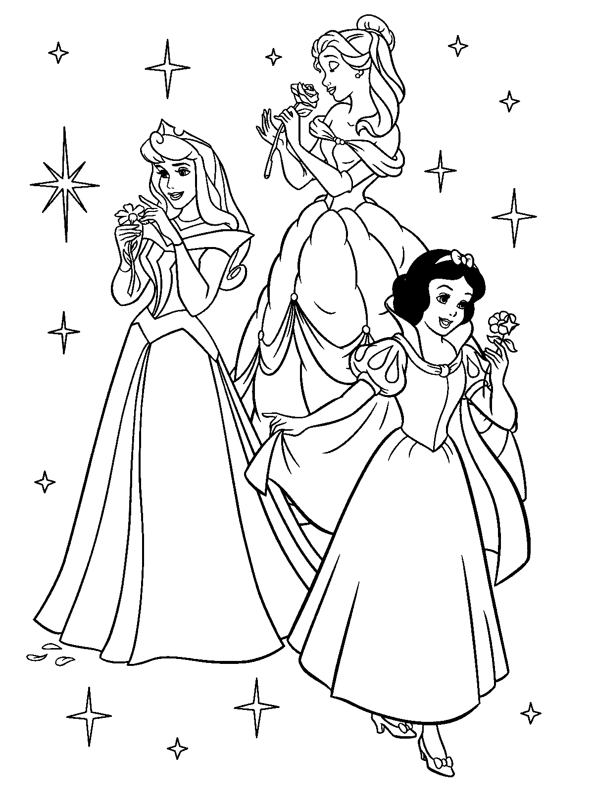 engaging princess drawing for coloring printable jpg