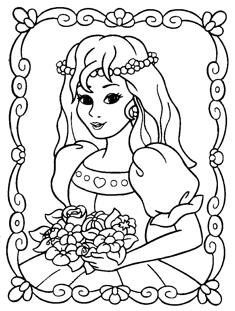 simple princess drawing for coloring printable jpg