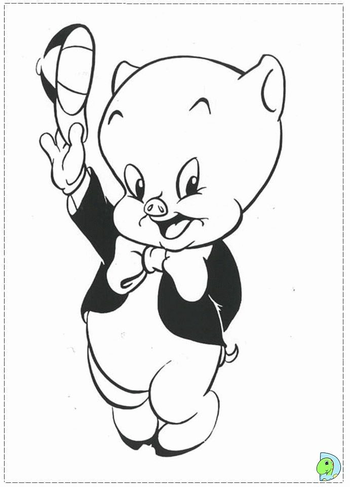 whimsical porky pig coloring pages printable jpg