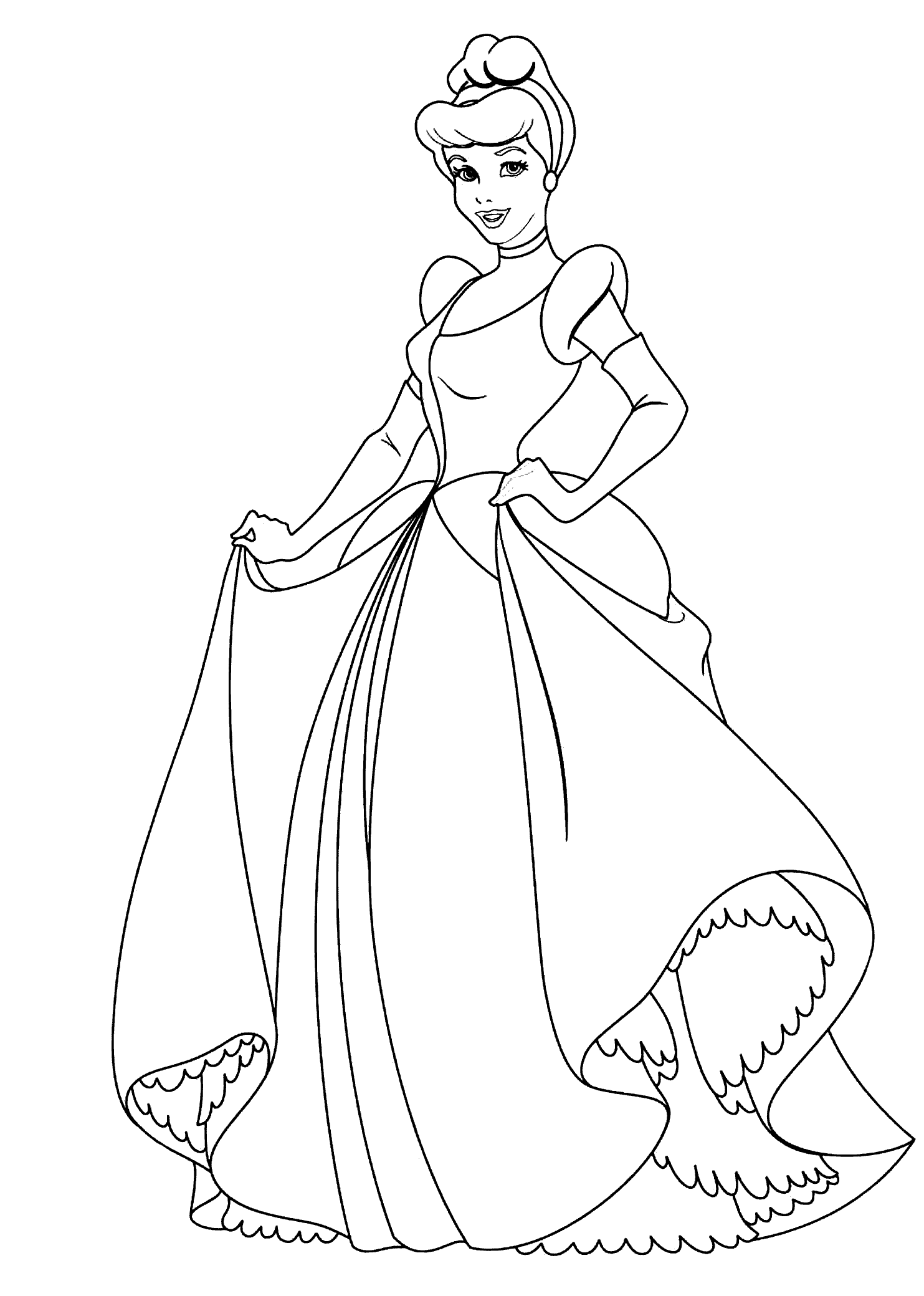 new princess drawing for coloring printable jpg