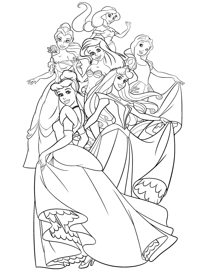 unique princess drawing for coloring printable jpg