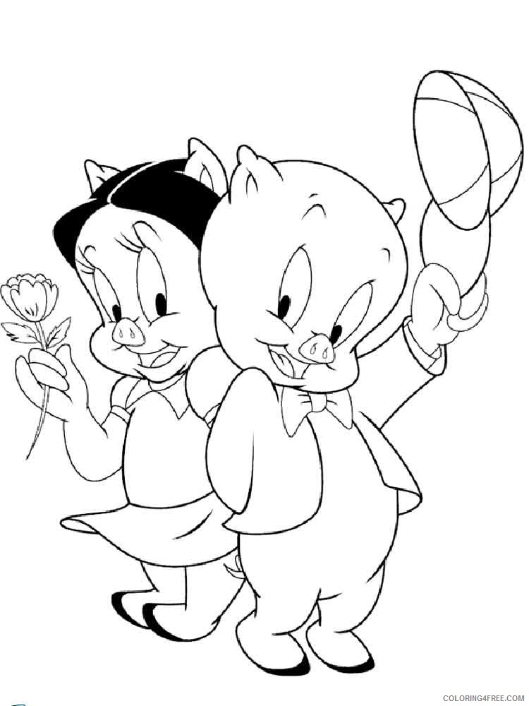 joyful porky pig coloring pages printable jpg