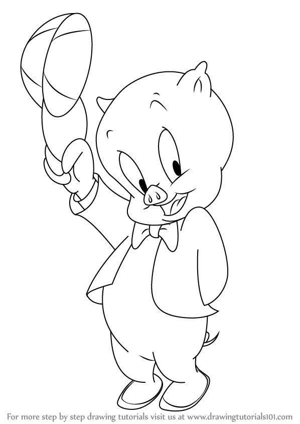 lovely porky pig coloring pages printable jpg