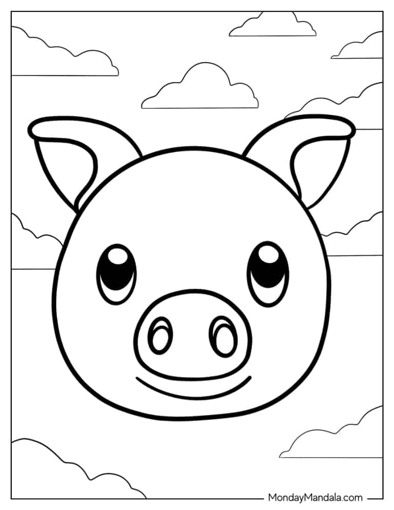 cute simple pig coloring pages printable jpg