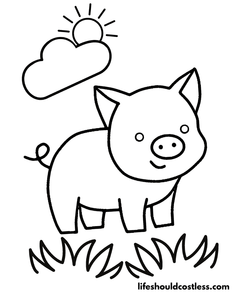 46+ Lovely Christmas Pig Coloring Pages Cute