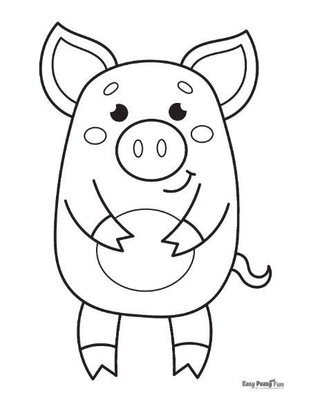 32+ Downloadable Easy Pig Coloring Pages Free Printable