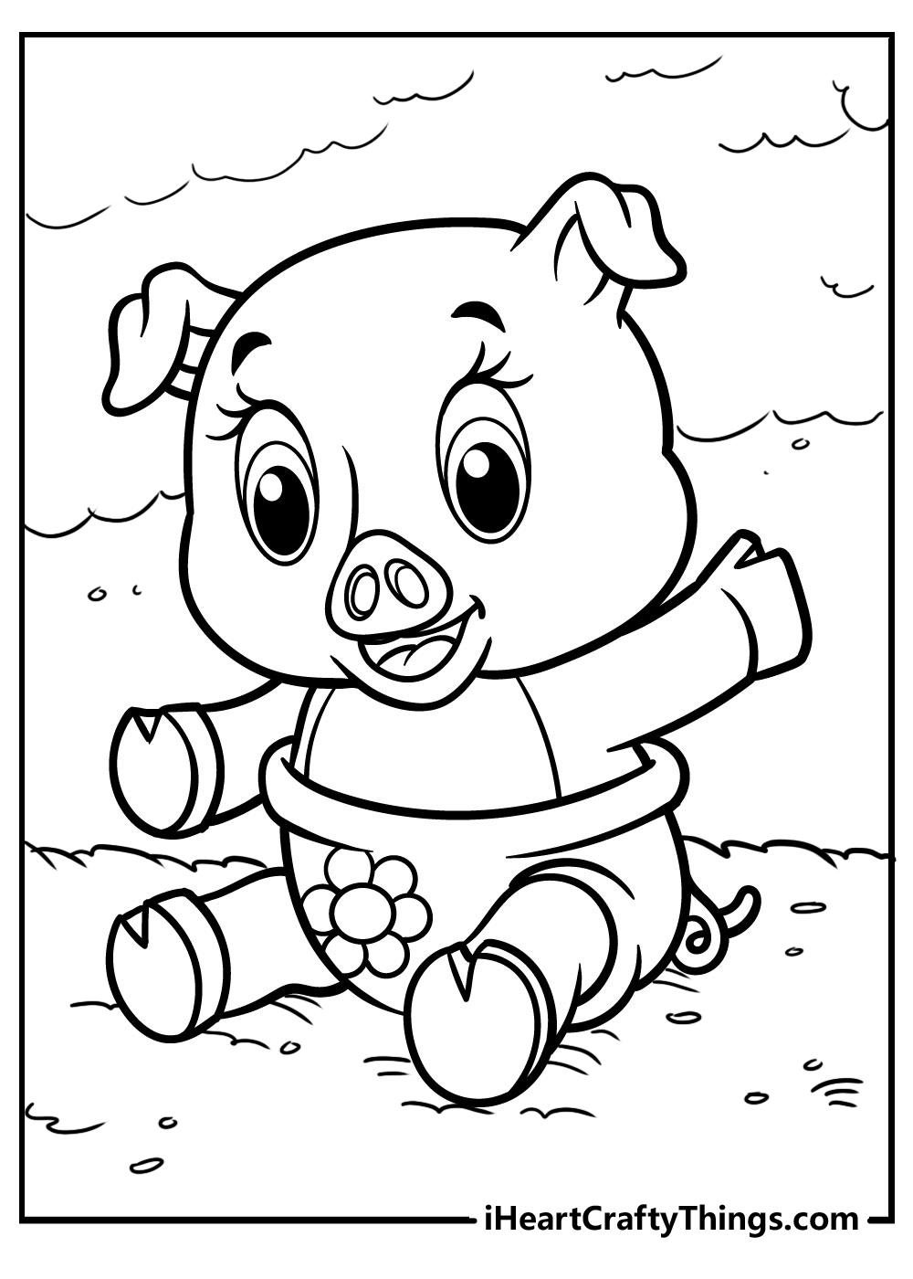 40+ Inspiring Easy Pig Coloring Pages Free Printable