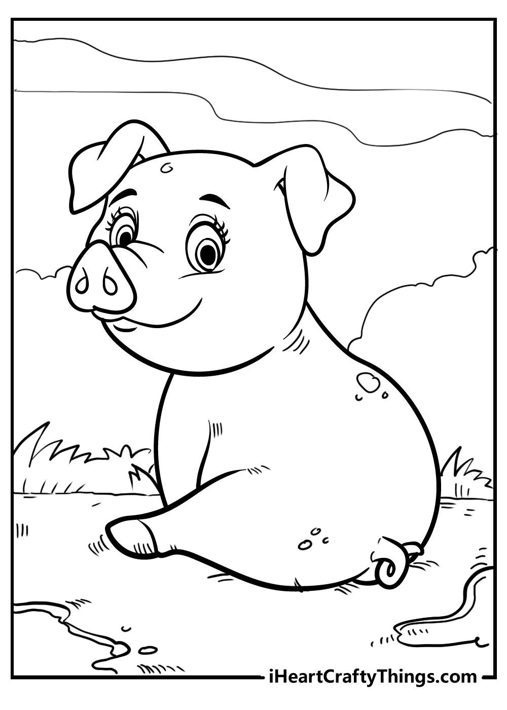 38+ Colorful Christmas Pig Coloring Pages for Kids and Adult