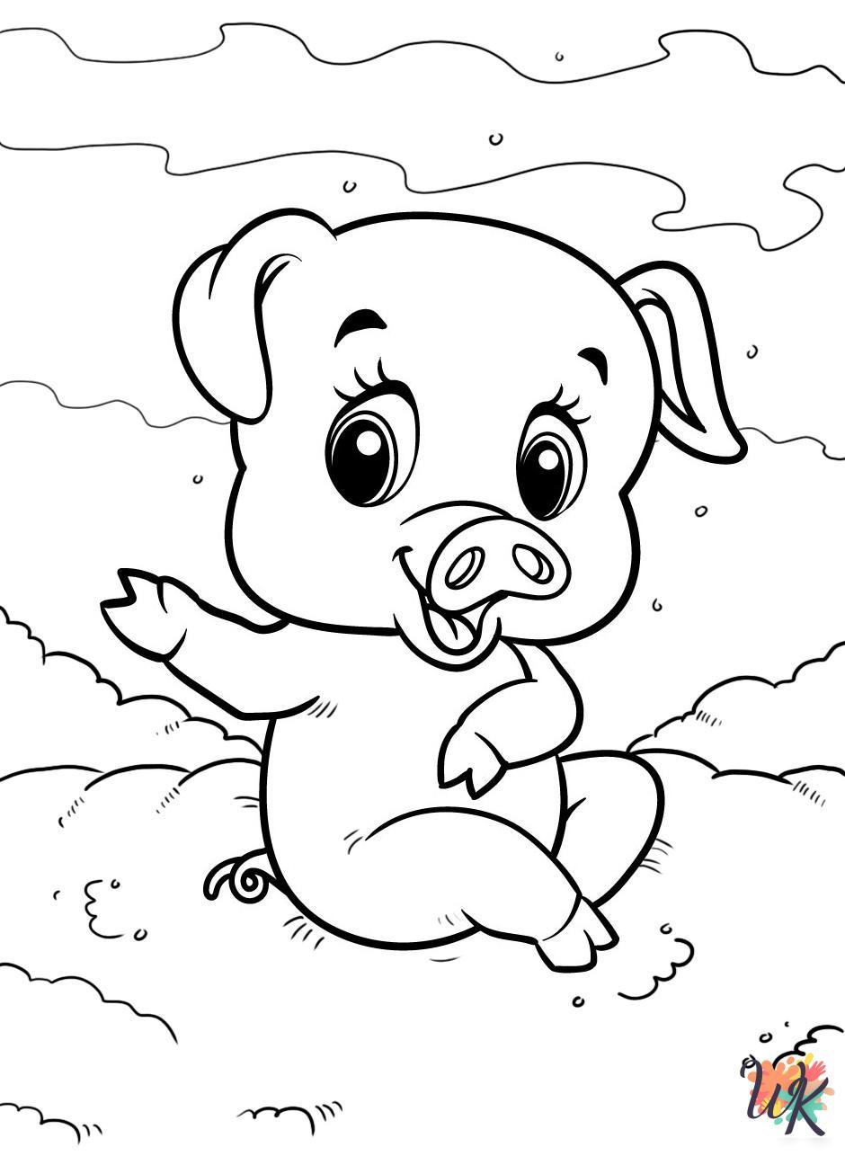 35+ Cute Christmas Pig Coloring Pages Simple