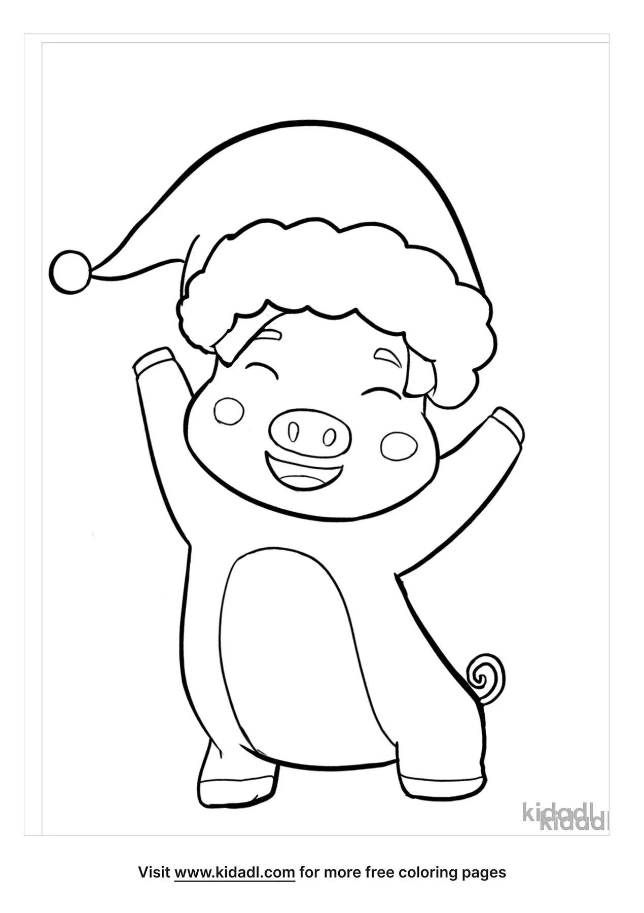 48+ Cheerful Christmas Pig Coloring Pages for Kids