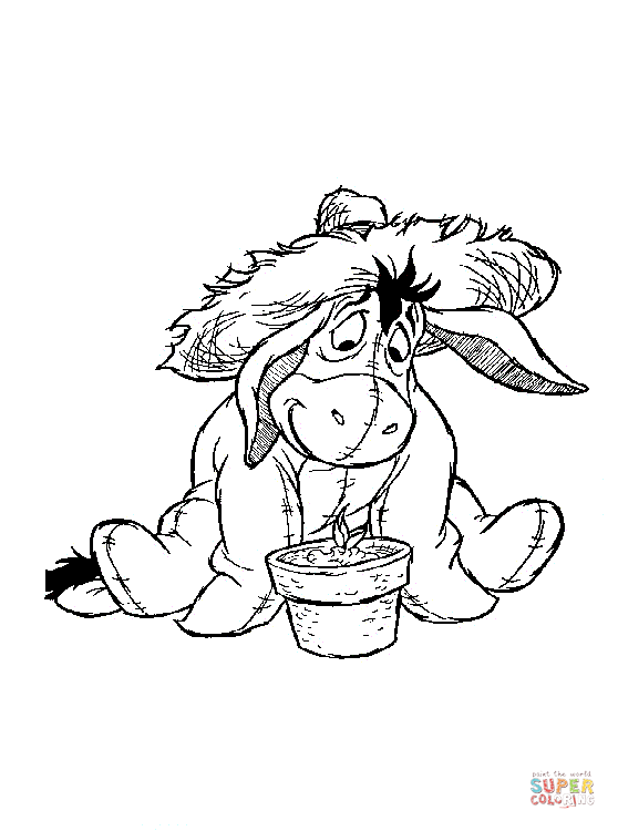 eeyore and plant coloring page gif jpg