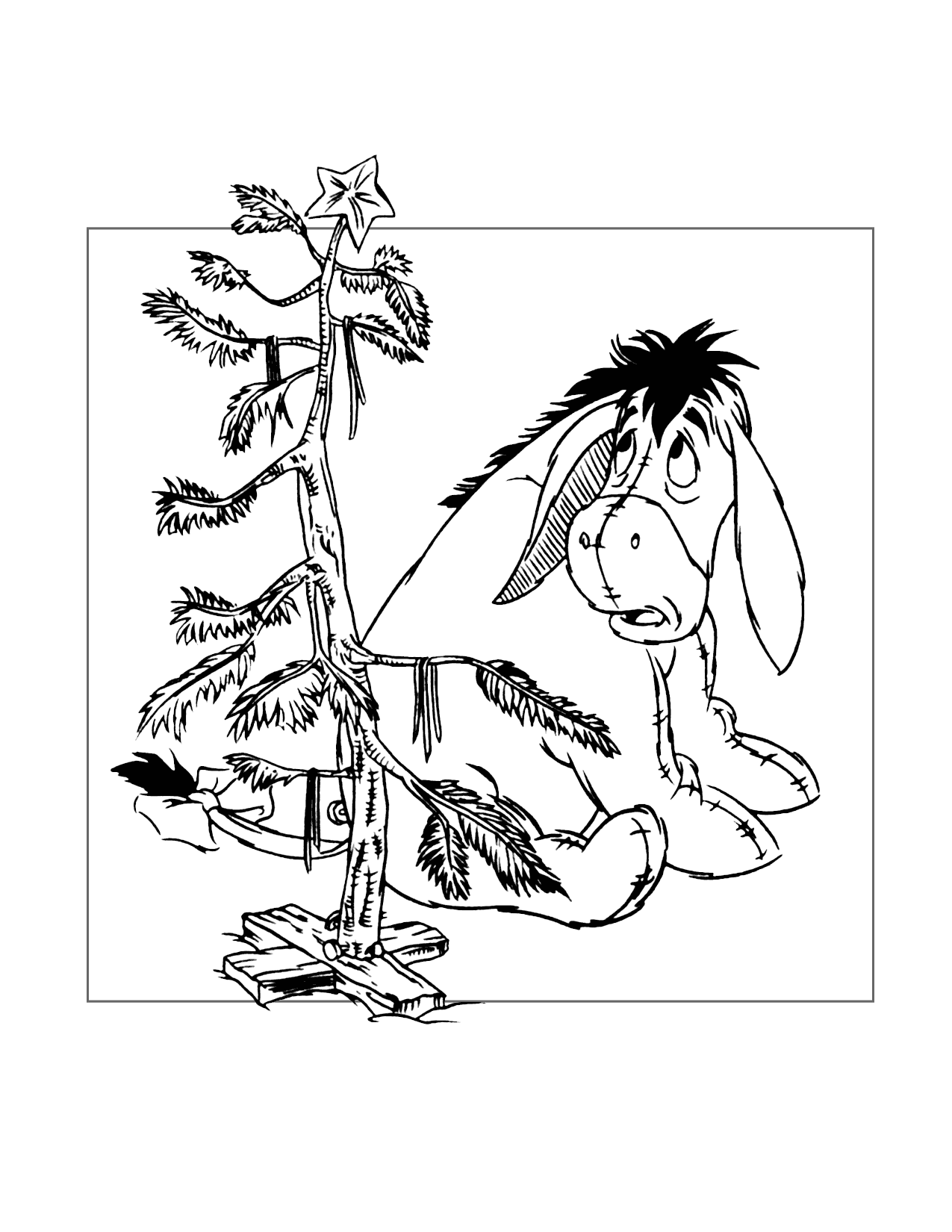 eeyore christmas tree coloring page png jpg