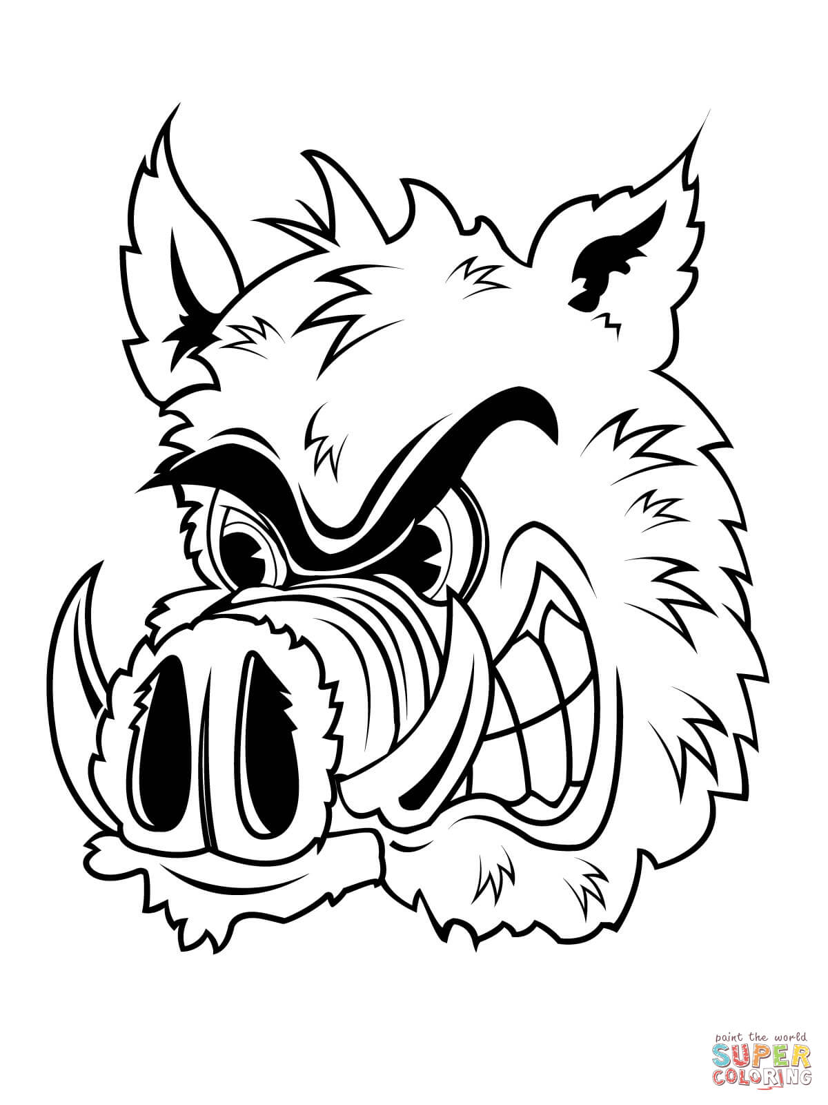 wild boar head coloring page jpg jpg