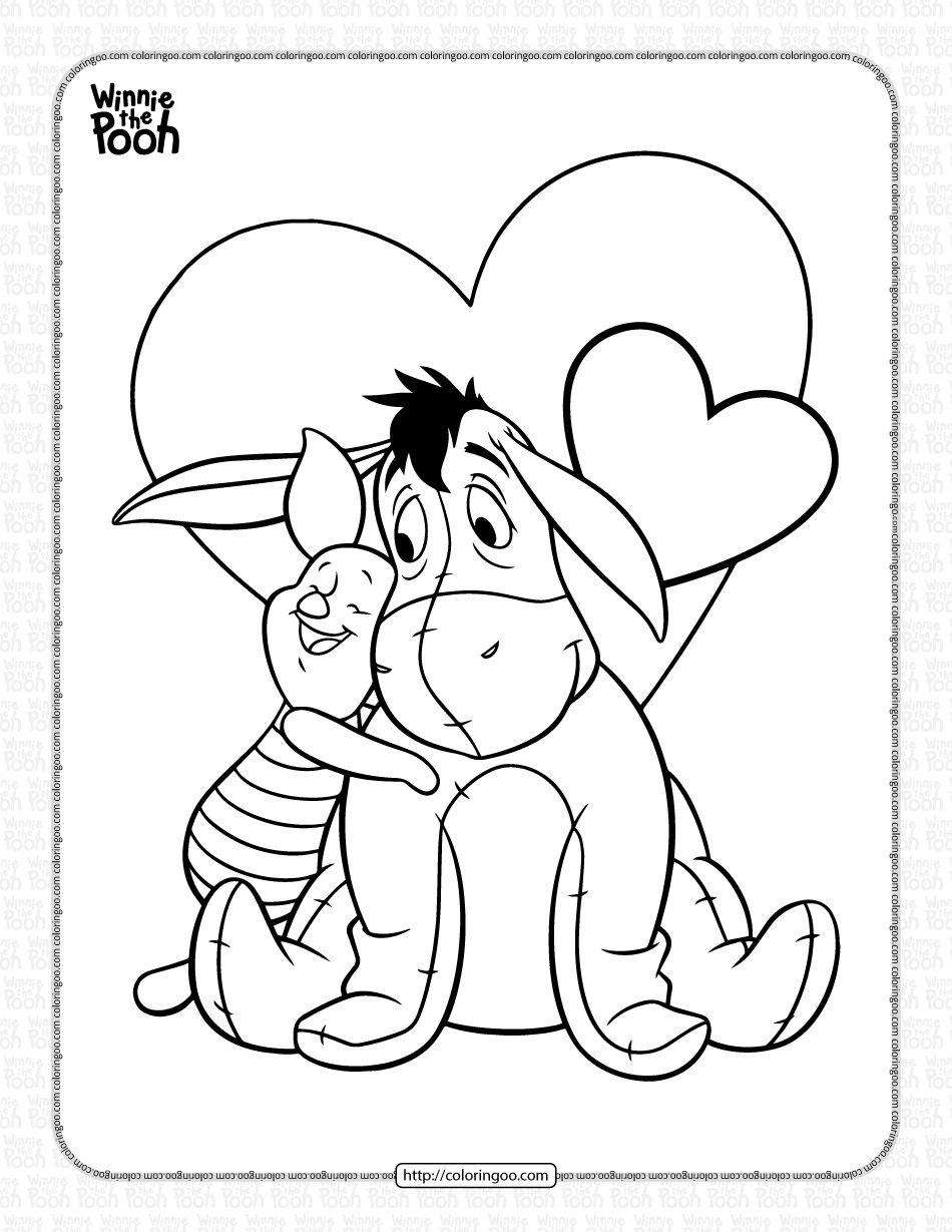 winnie the pooh piglet and eeyore coloring page png jpg