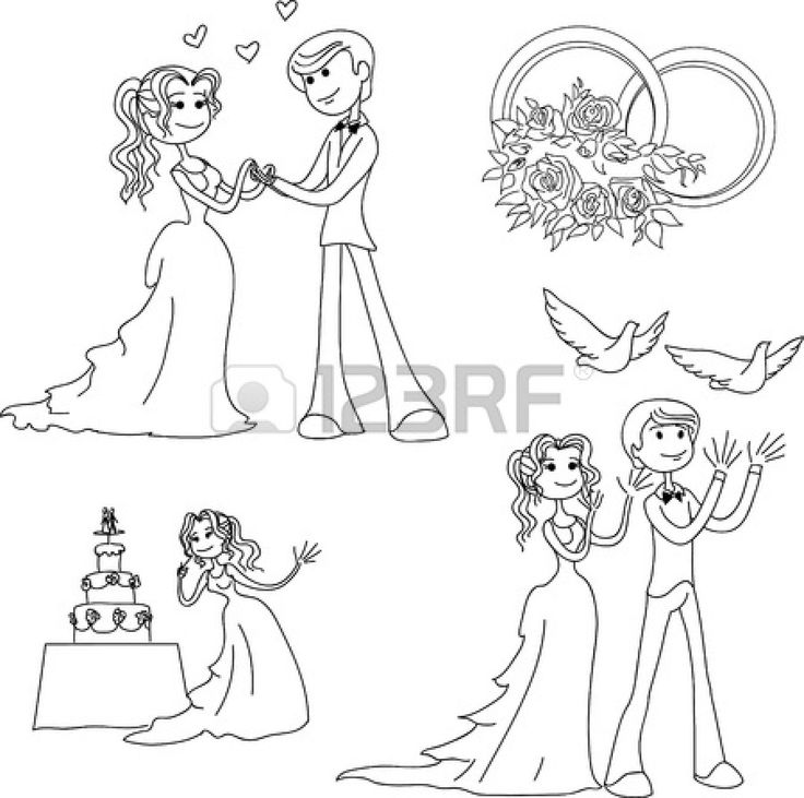 10 Charming Cartoon Wedding Coloring Pages for Creative Fun