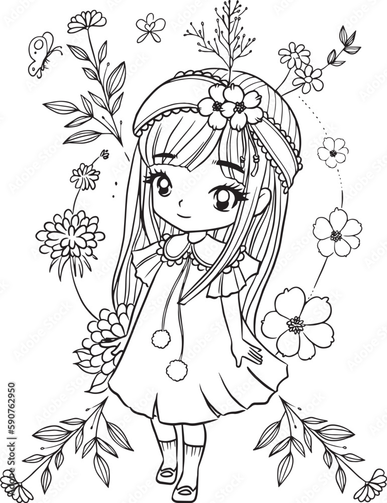 10 Adorable Cute Girl Cartoon Coloring Pages for Creative Fun