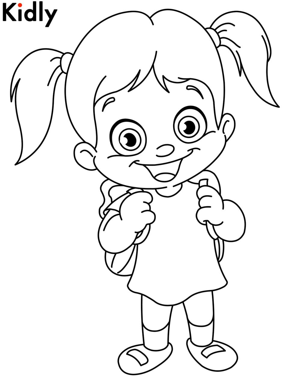 10 Adorable Cute Girl Cartoon Coloring Pages for Creative Fun