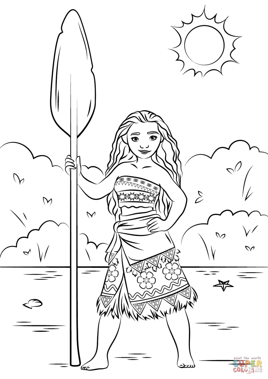 10 Magical Moana Cartoon Coloring Pages for Kids