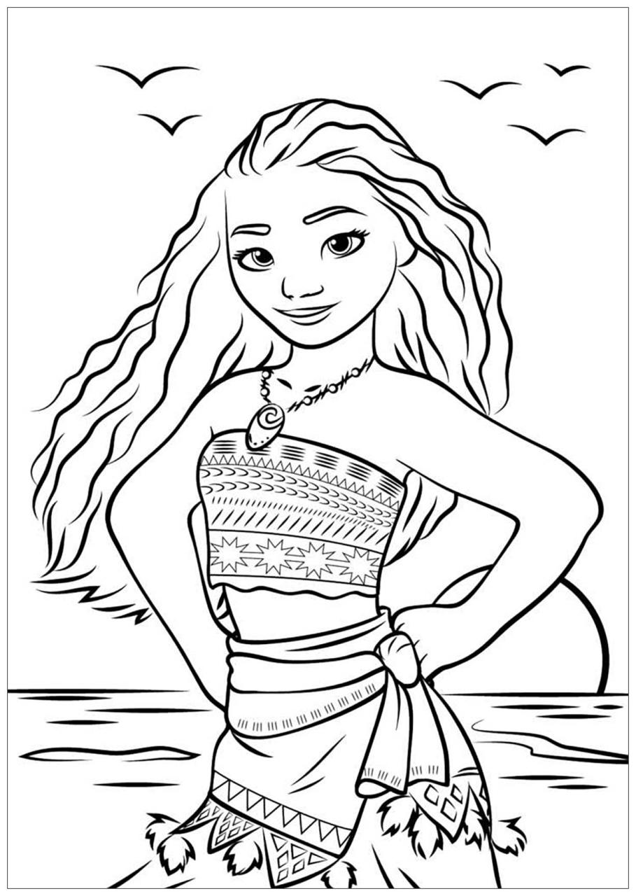 10 Magical Moana Cartoon Coloring Pages for Kids