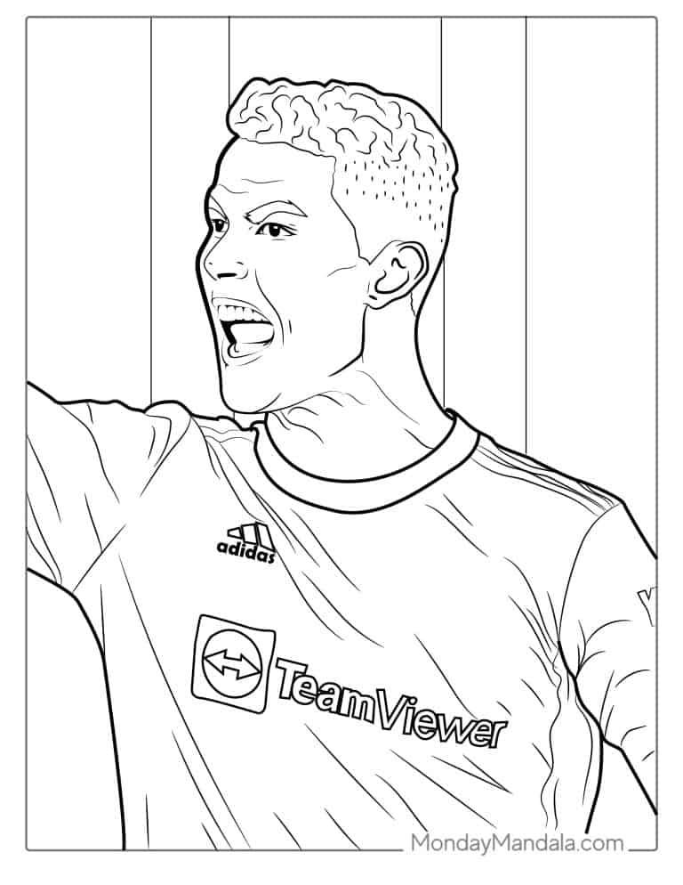 43+ Unique Coloring Pages for Kids Ronaldo Line Art