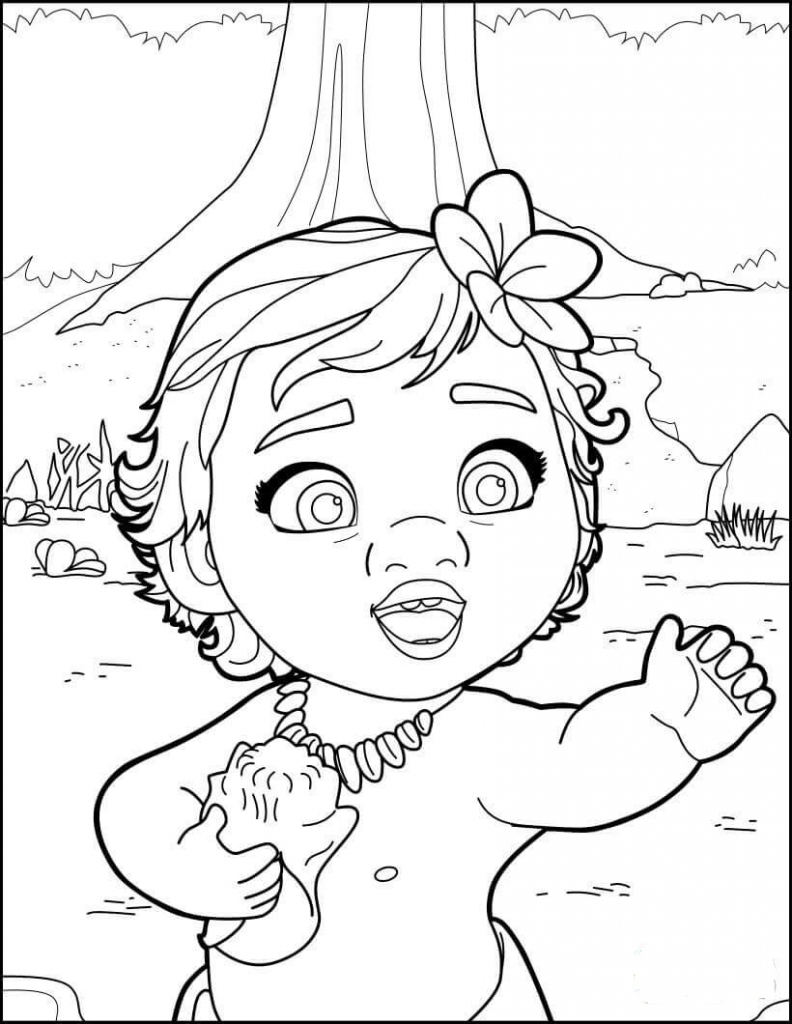 10 Magical Moana Cartoon Coloring Pages for Kids