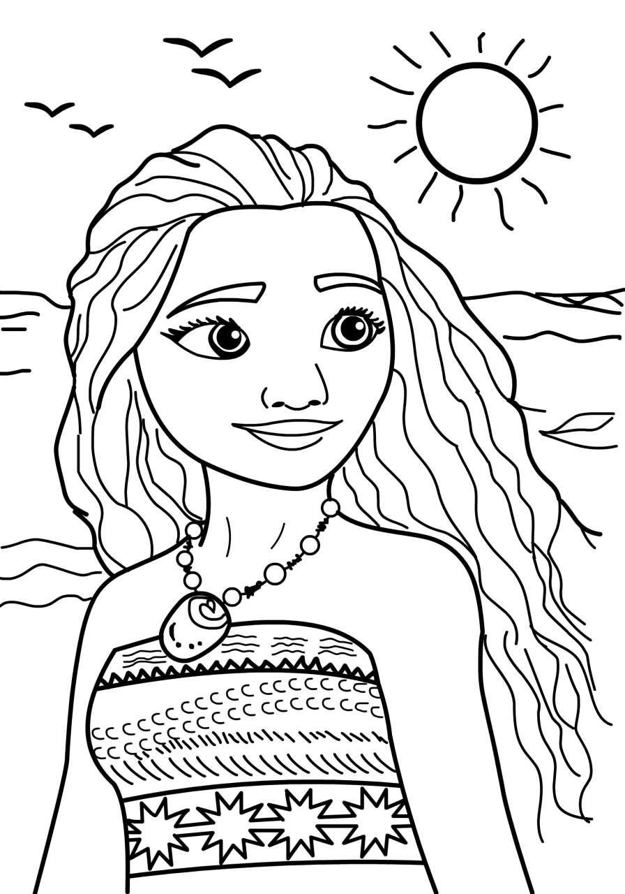 10 Magical Moana Cartoon Coloring Pages for Kids