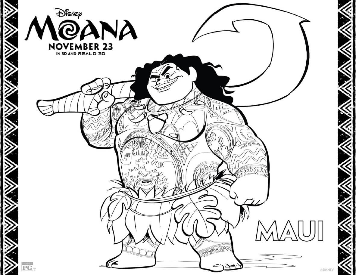 10 Magical Moana Cartoon Coloring Pages for Kids