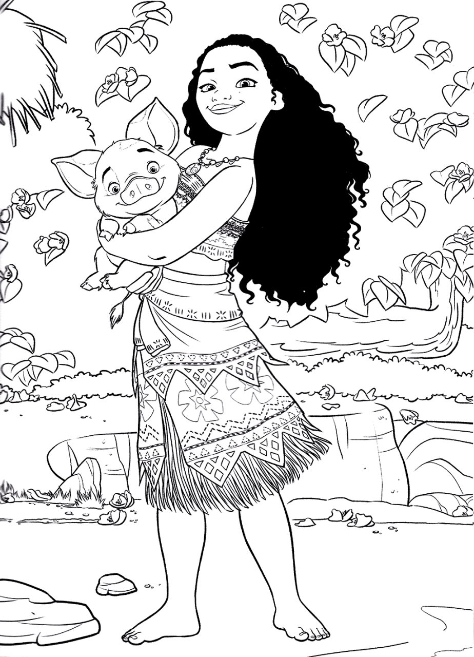 10 Magical Moana Cartoon Coloring Pages for Kids