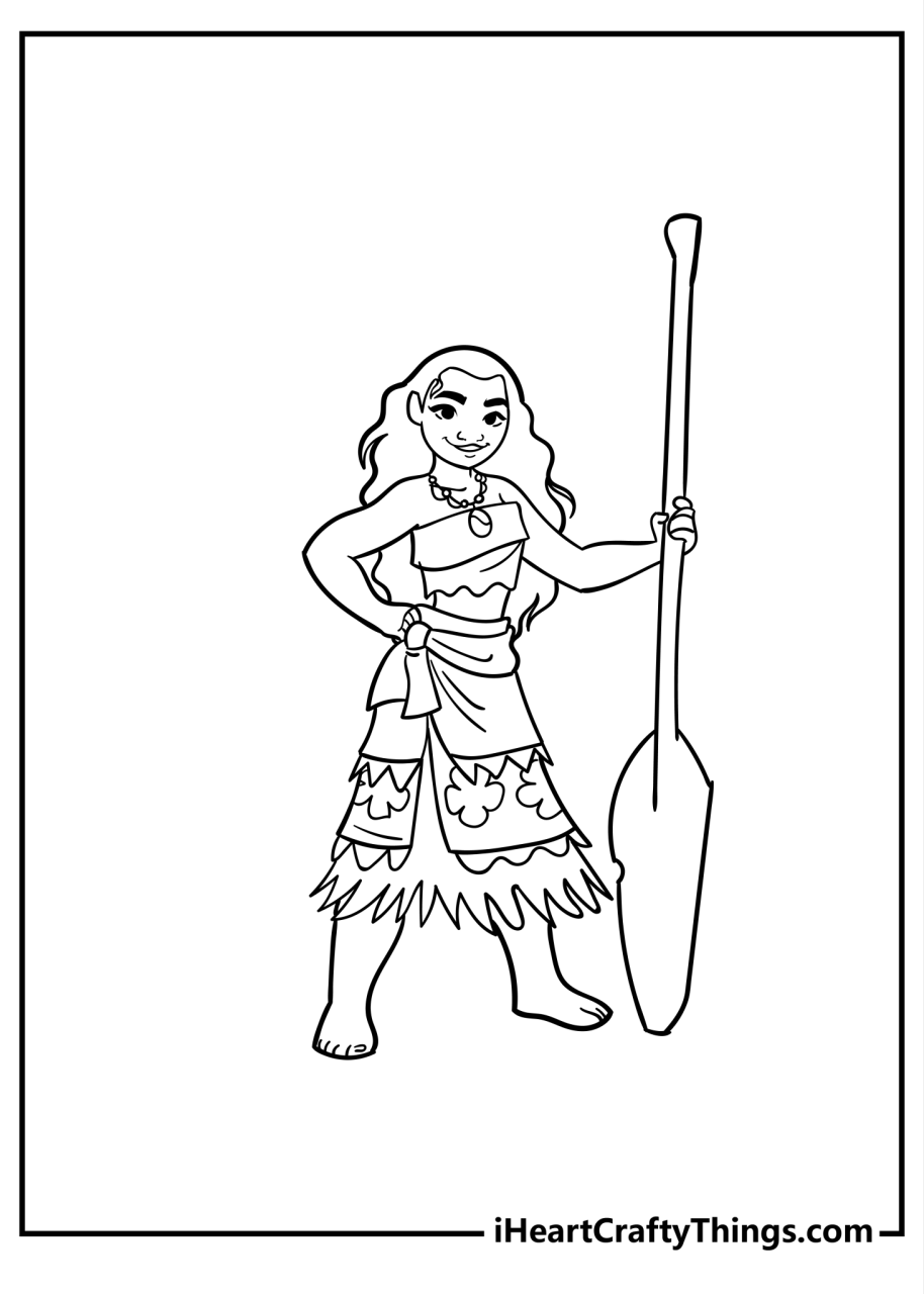 10 Magical Moana Cartoon Coloring Pages for Kids