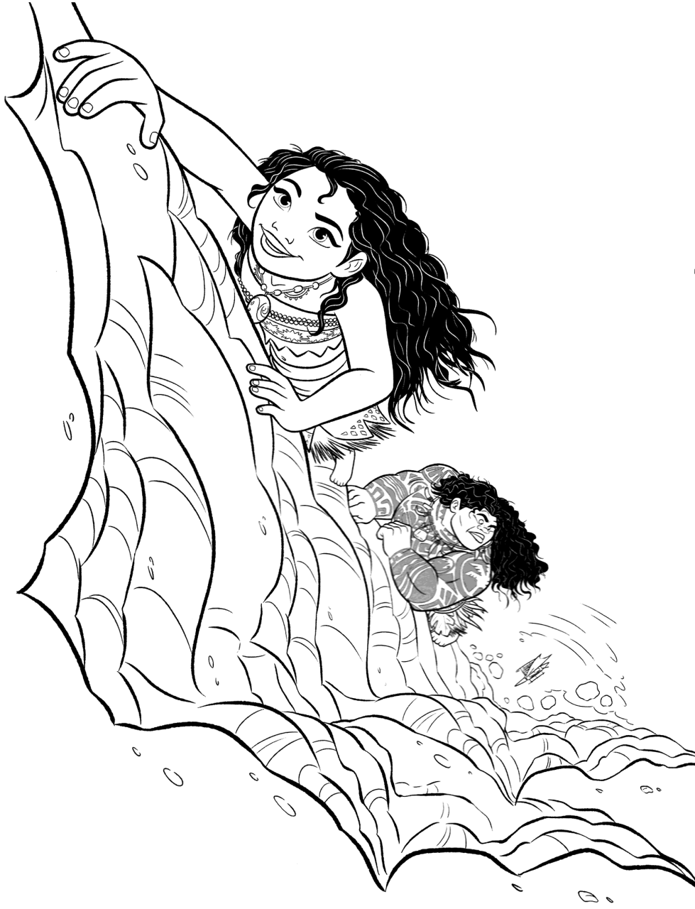 10 Magical Moana Cartoon Coloring Pages for Kids