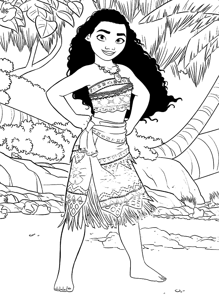 10 Magical Moana Cartoon Coloring Pages for Kids