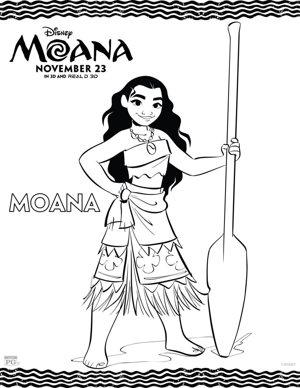 10 Magical Moana Cartoon Coloring Pages for Kids