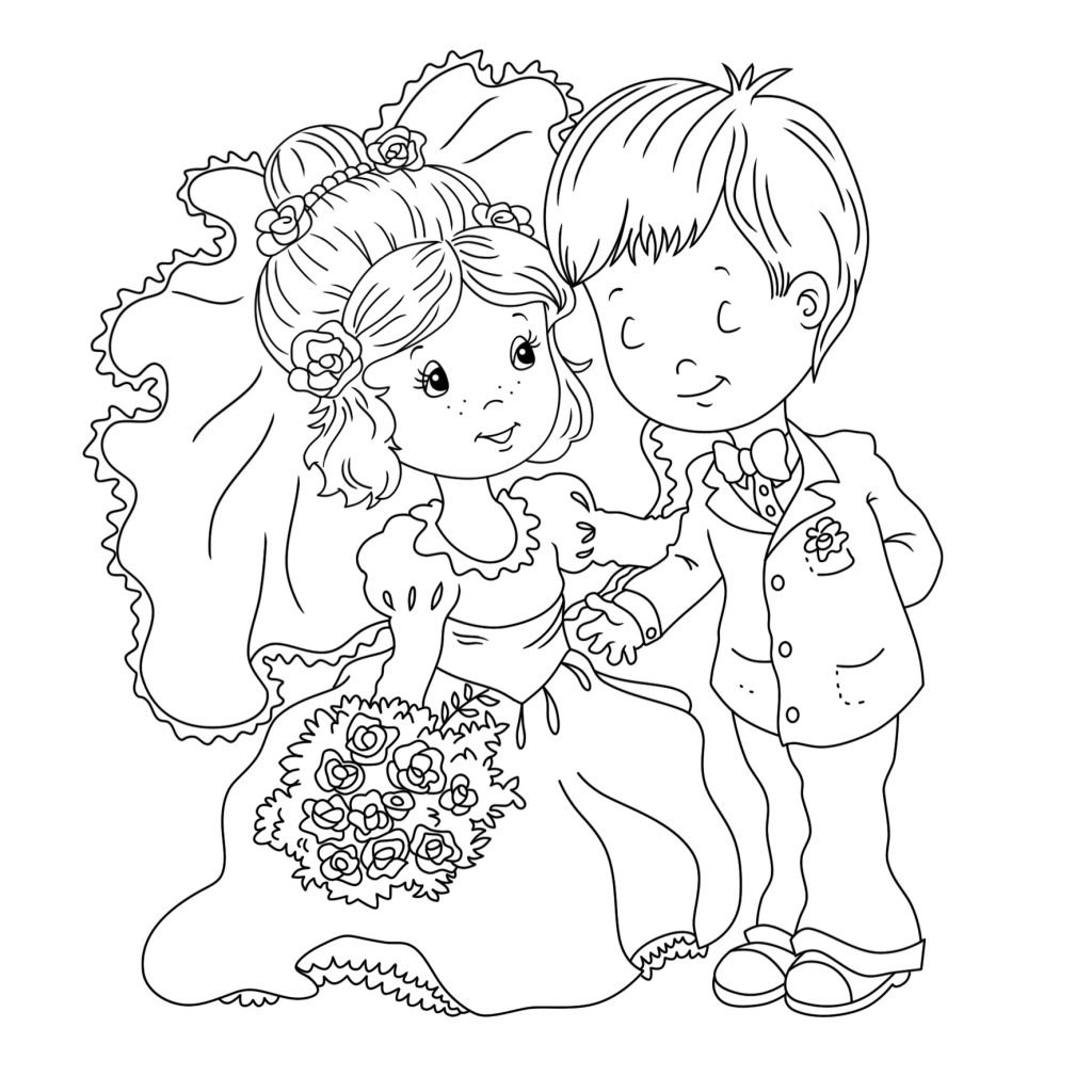 10 Charming Cartoon Wedding Coloring Pages for Creative Fun