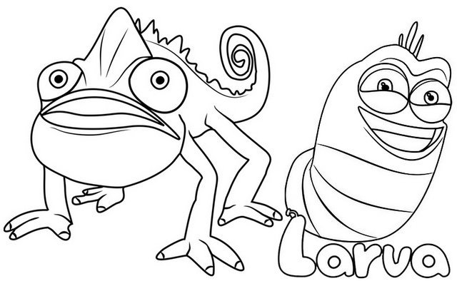 10 Hilarious Larva Cartoon Coloring Pages That Will Make You Chuckle