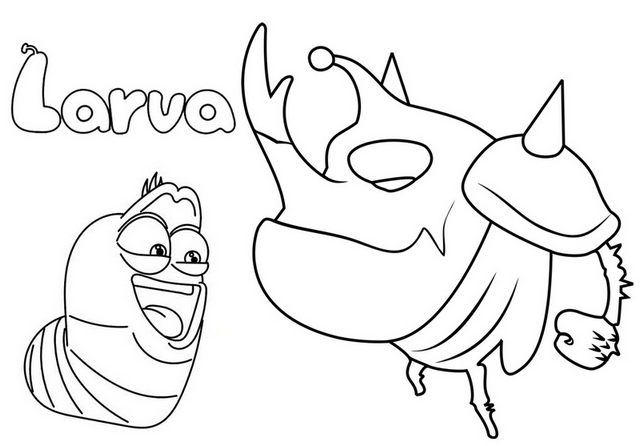 10 Hilarious Larva Cartoon Coloring Pages That Will Make You Chuckle