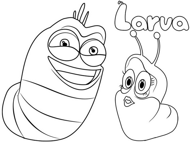 10 Hilarious Larva Cartoon Coloring Pages That Will Make You Chuckle