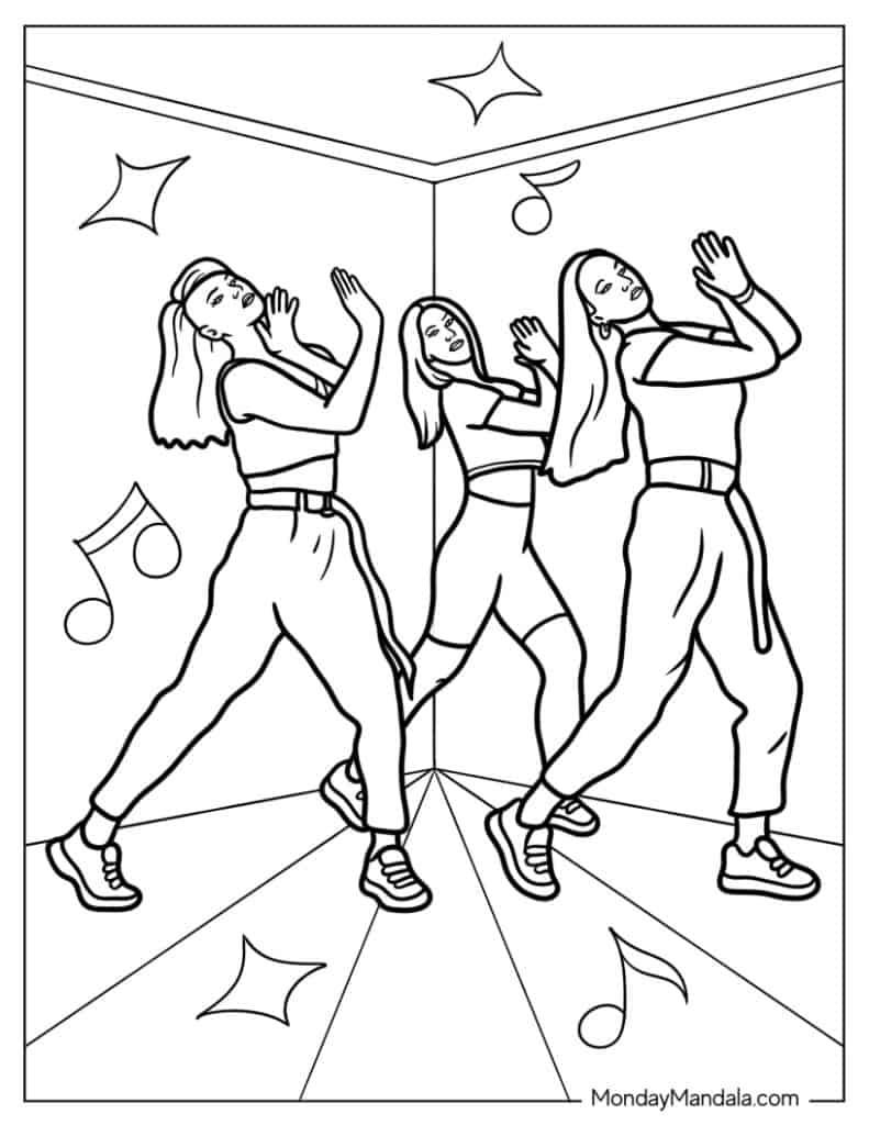 39+ Unique Cute Dance Coloring Pages Colored