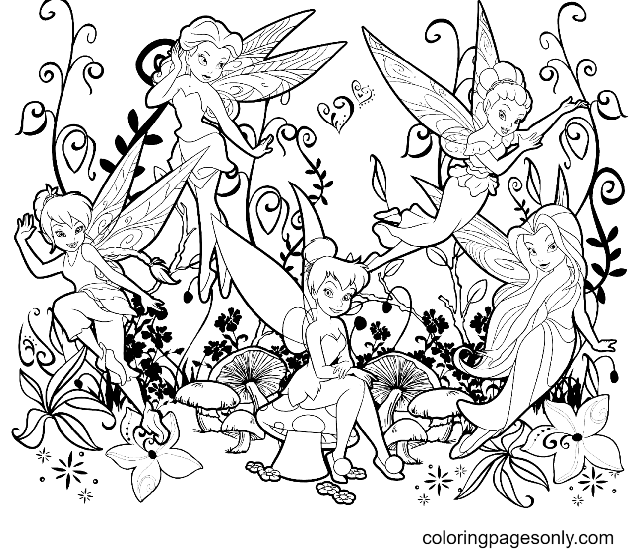 10 Magical Tinkerbell Coloring Pages for Fairy Fans