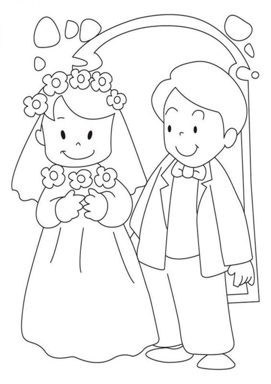 10 Charming Cartoon Wedding Coloring Pages for Creative Fun